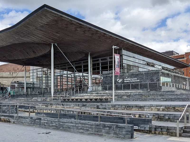 The Senedd building in Cardiff Bay